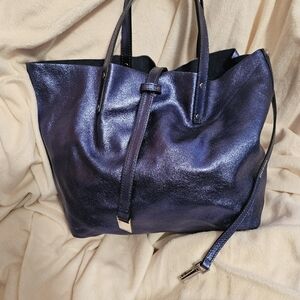 Tiffany & Co. Metallic Blue Tote Bag